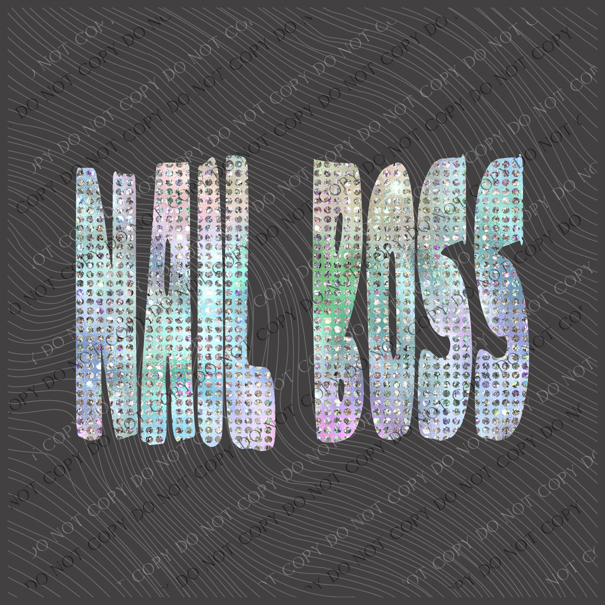 Nail Boss Halographic Bling Digital Design, PNG