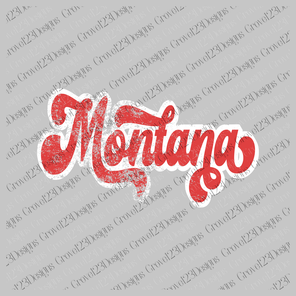 Montana Red & White Retro Shadow Distressed