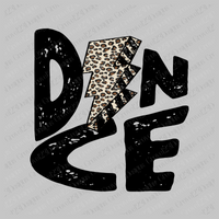Dance Black Distressed Leopard Lightning Bolt