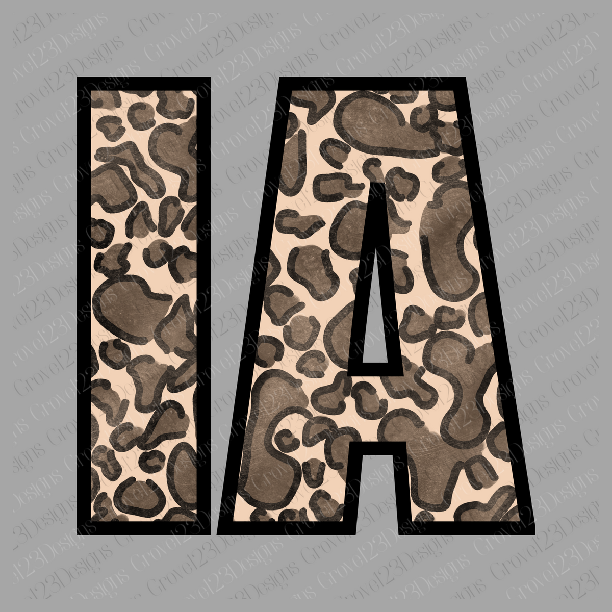 IA Iowa Leopard Design