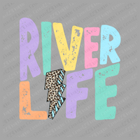 River Life Pastels Distressed Leopard Lightning Bolt