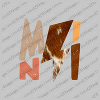 Mini Western Colors Distressed Cowhide Lightning Bolt