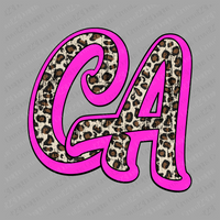 CA California Pink Distressed Leopard Retro