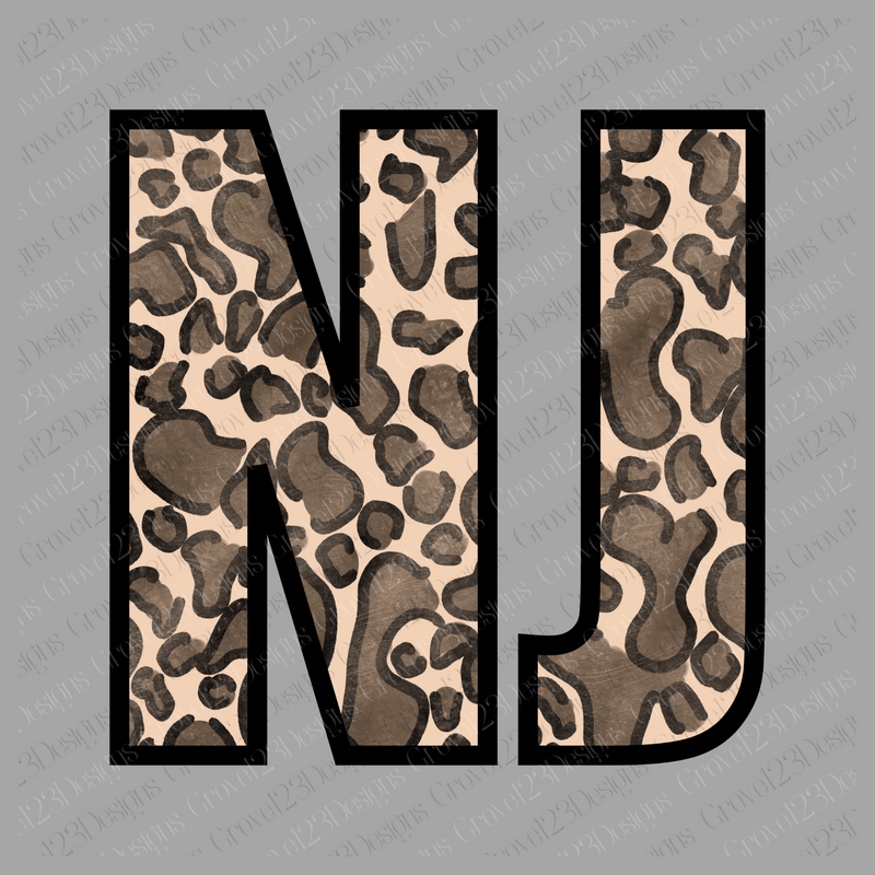 NJ New Jersey Leopard Design