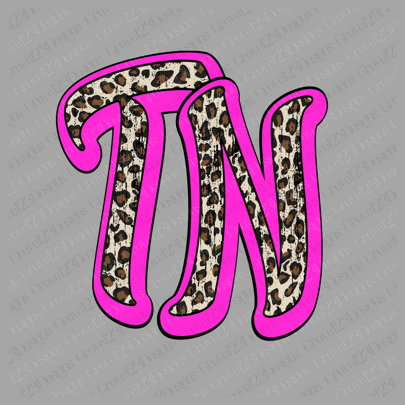 TN Tennessee Pink Distressed Leopard Retro