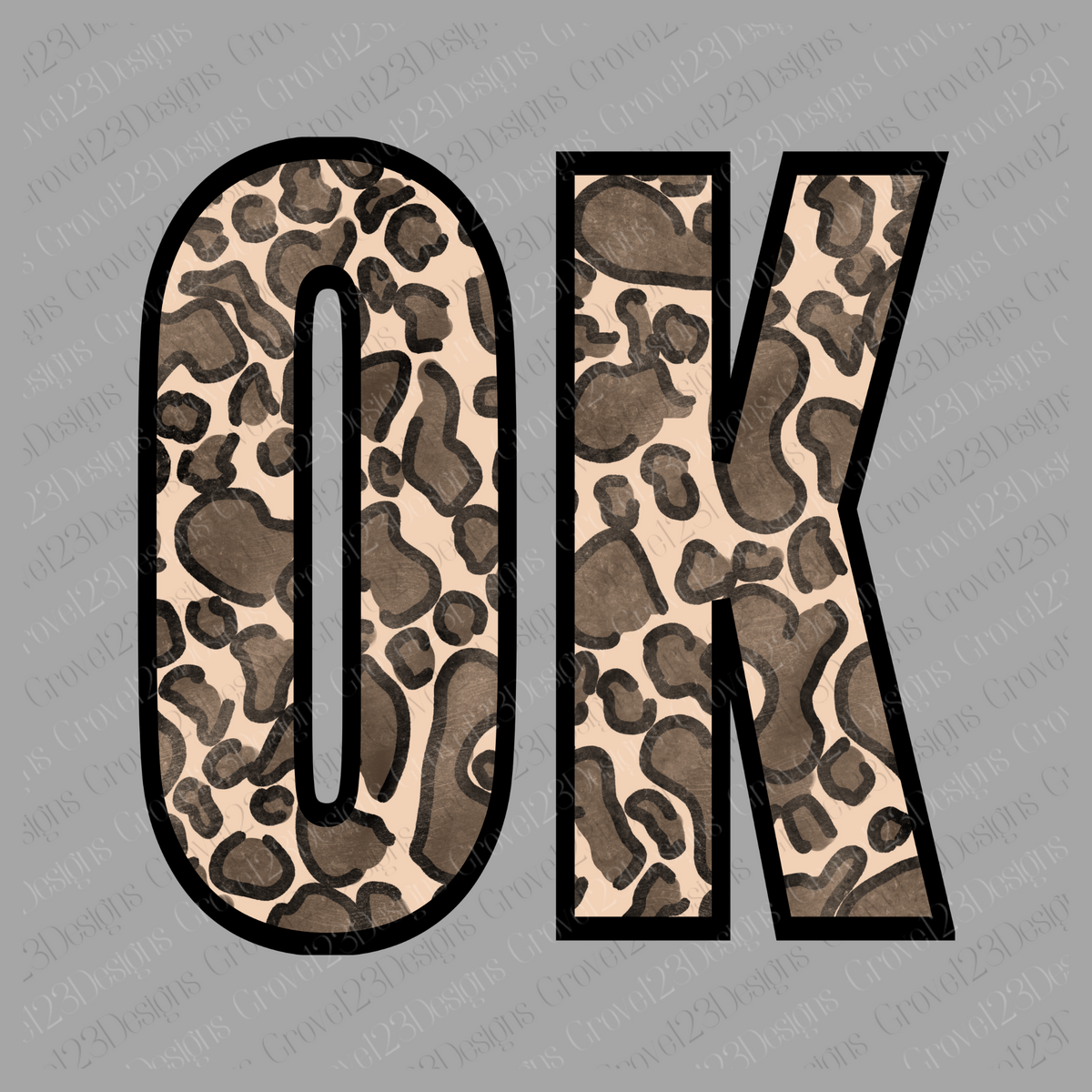 OK Oklahoma Leopard Design