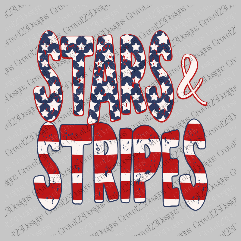 Stars & Stripes Distressed Red, Navy and Off White