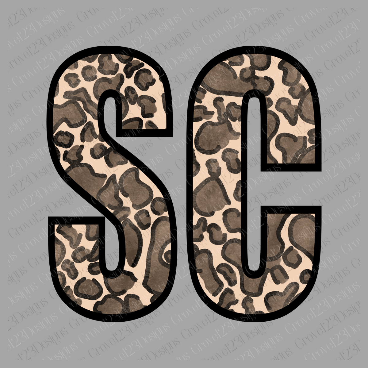 SC South Carolina Leopard Design