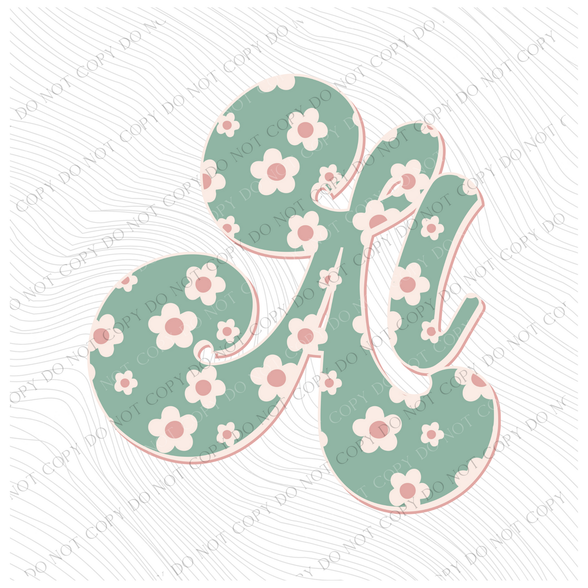 AL Alabama Vintage Floral Green, Pink & Cream Digial Design, PNG