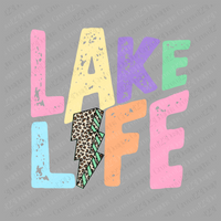 Lake Life Pastels Distressed Leopard Lightning Bolt
