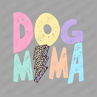 Dog Mama Pastels Distressed Leopard Lightning Bolt