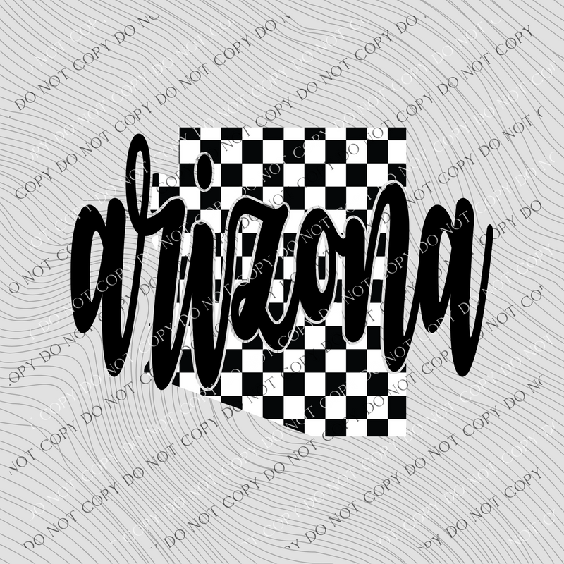 Arizona Checkered State Black/White Digital Design, PNG