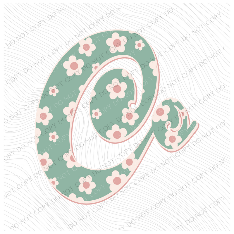 CO Colorado Vintage Floral Green, Pink & Cream Digial Design, PNG