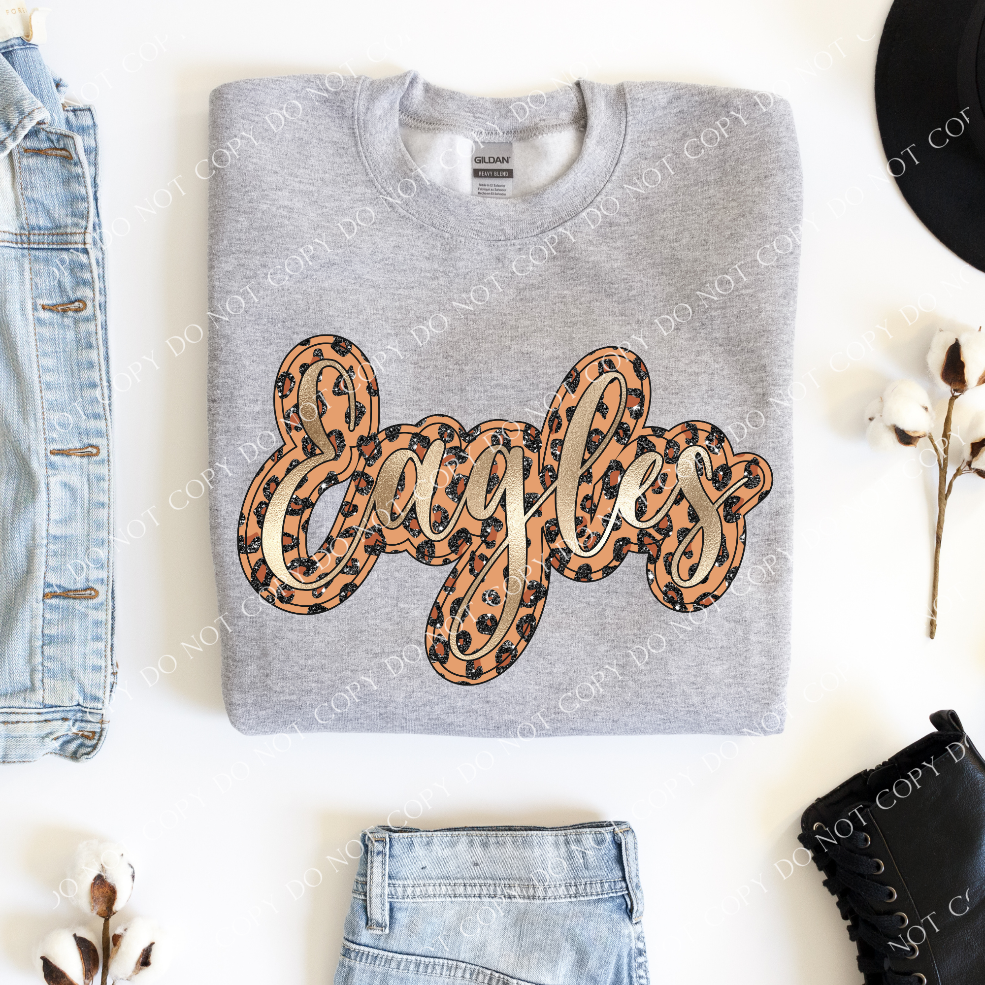 Eagles Script Leopard Glitter and Foil PNG, Digital Design – Grove 123 ...