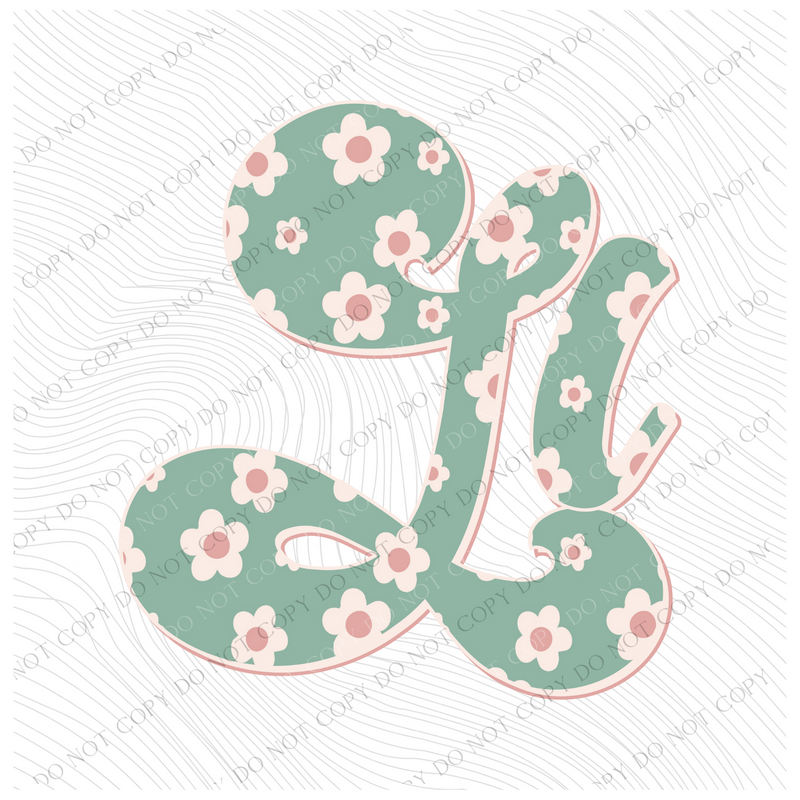 IL Illinois Vintage Floral Green, Pink & Cream Digial Design, PNG