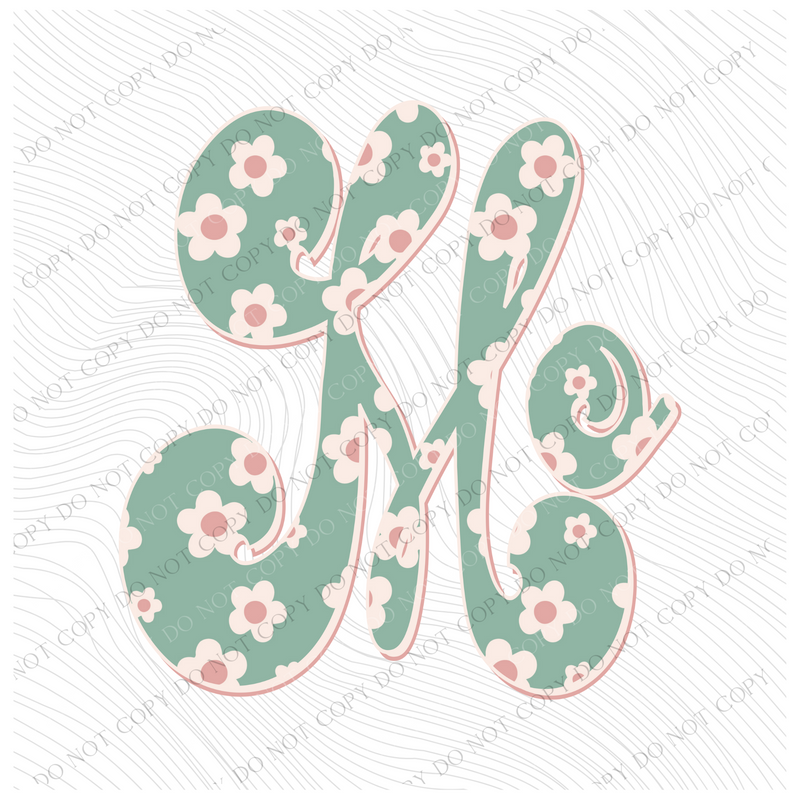 MO Missouri Vintage Floral Green, Pink & Cream Digial Design, PNG