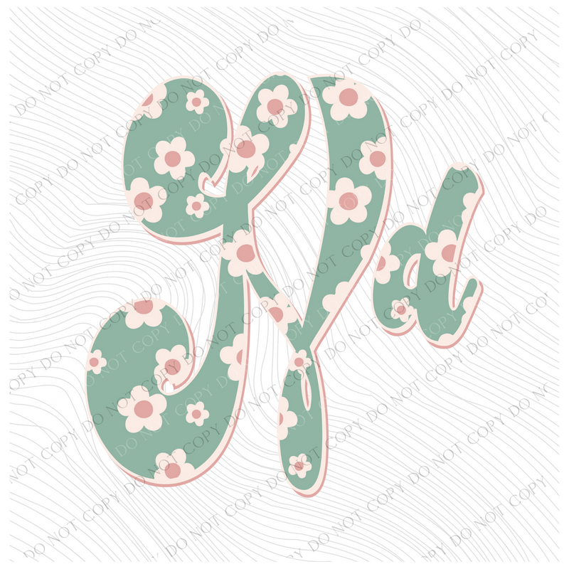 ND North Dakota Vintage Floral Green, Pink & Cream Digial Design, PNG