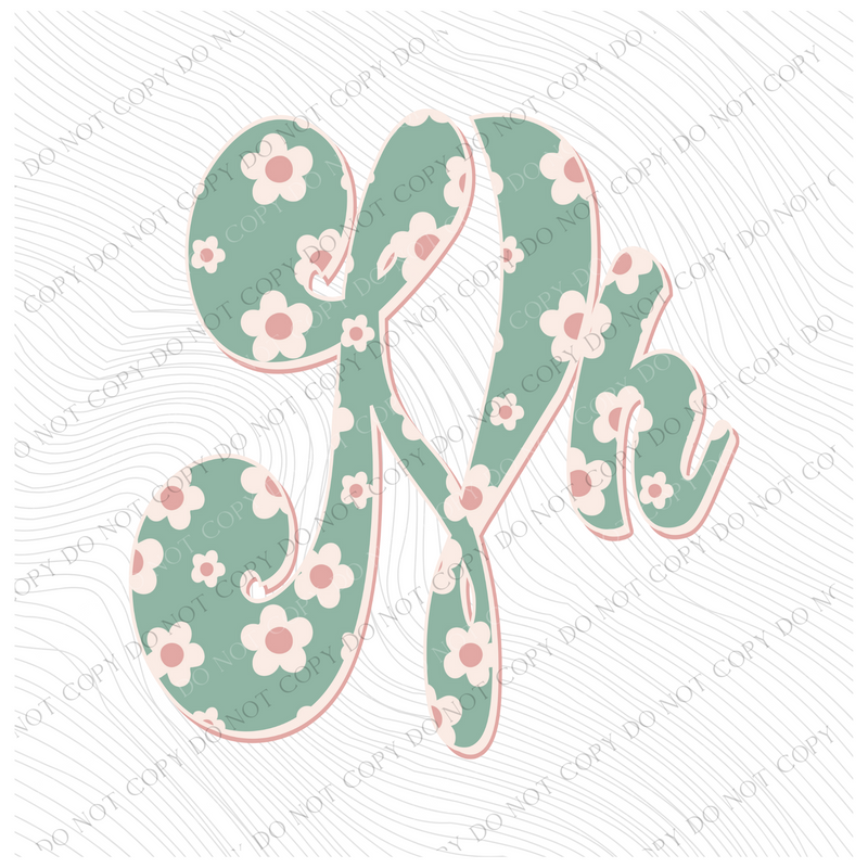 NH New Hampshire Vintage Floral Green, Pink & Cream Digial Design, PNG