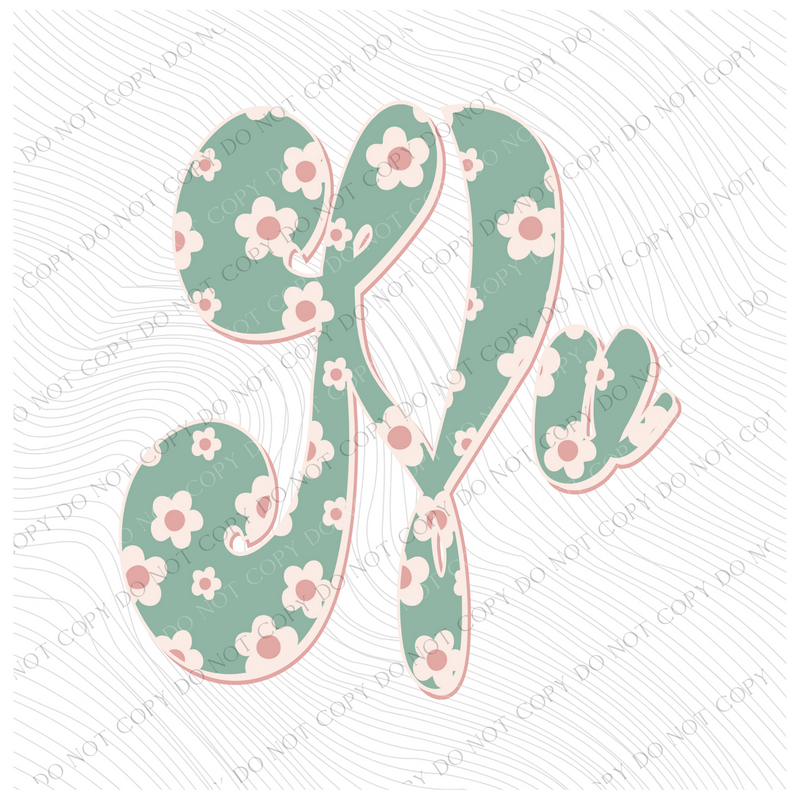 NV Nevada Vintage Floral Green, Pink & Cream Digial Design, PNG