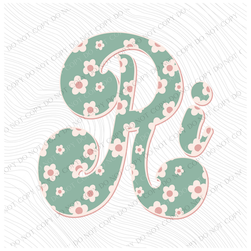 RI Rhode Island Vintage Floral Green, Pink & Cream Digial Design, PNG