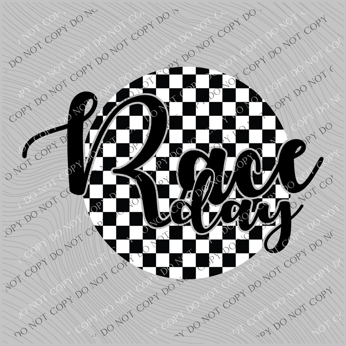 Race Day Checkered Circle Cutout Black/White Digital Design, PNG