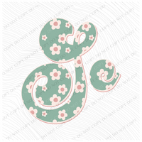 SC South Carolina Vintage Floral Green, Pink & Cream Digial Design, PNG