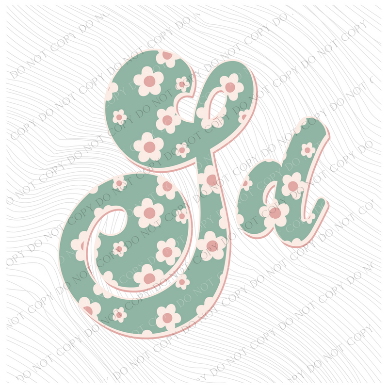 SD South Dakota Vintage Floral Green, Pink & Cream Digial Design, PNG