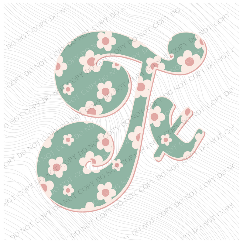 TX Texas Vintage Floral Green, Pink & Cream Digial Design, PNG