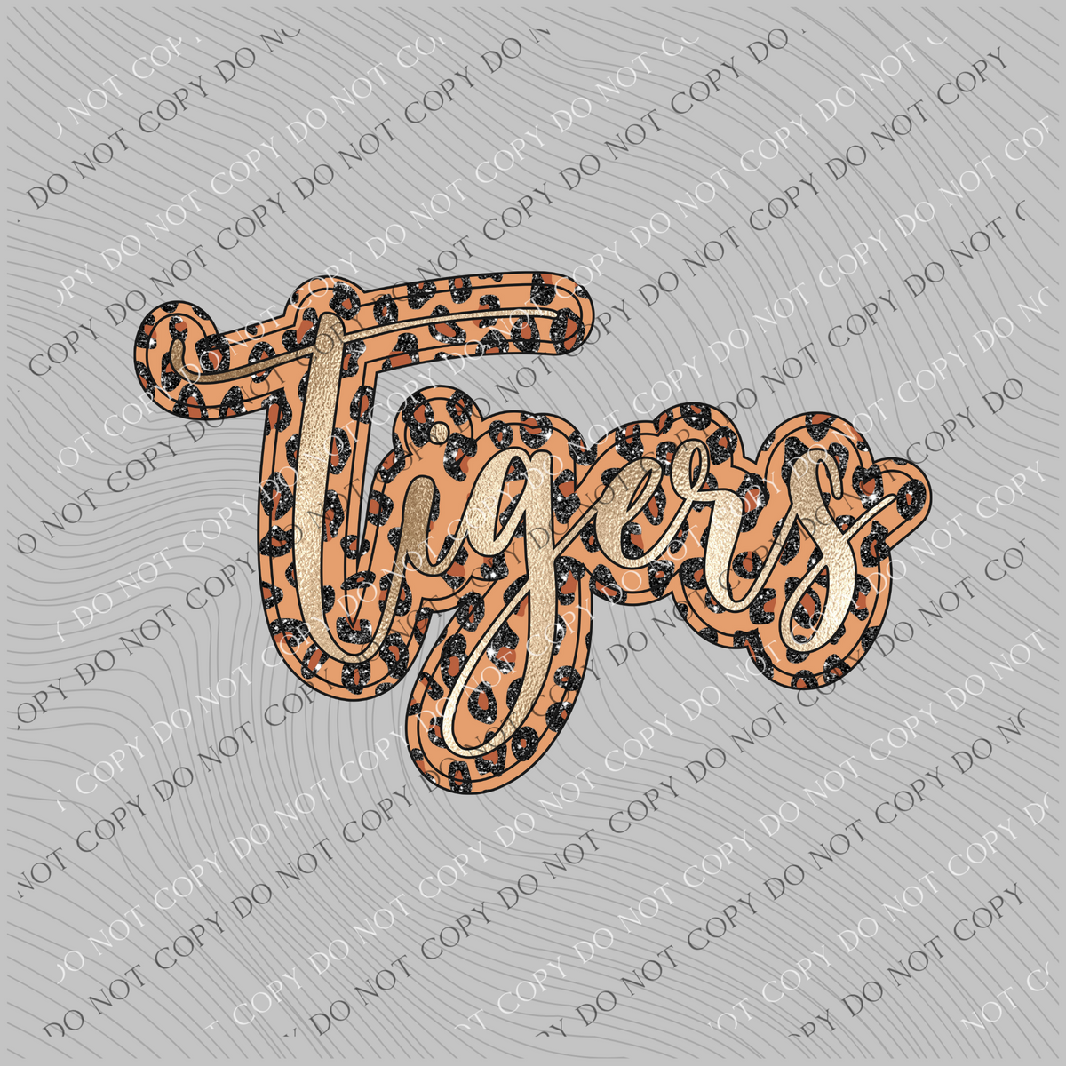 Tigers Script Leopard Glitter and Foil PNG, Digital Design – Grove 123 ...
