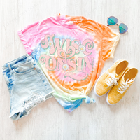 Wisconsin Retro Swirl Daisies Distressed Pink & Green Spring & Summer Digital Design, PNG