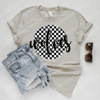 Wolves Checkered Circle Cutout Black/White Mascot Digital Design, PNG