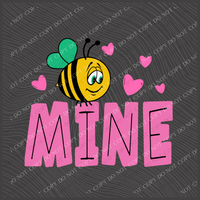 Bee Mine Bee and Hearts Valentine Design Digital Download, PNG