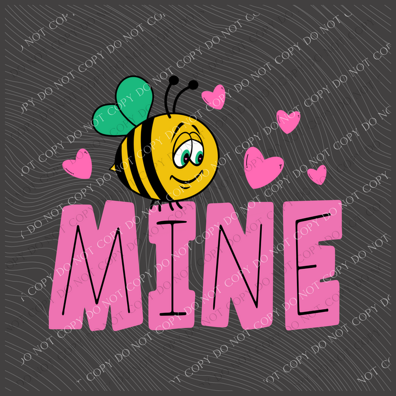 Bee Mine Bee and Hearts Valentine Design Digital Download, PNG