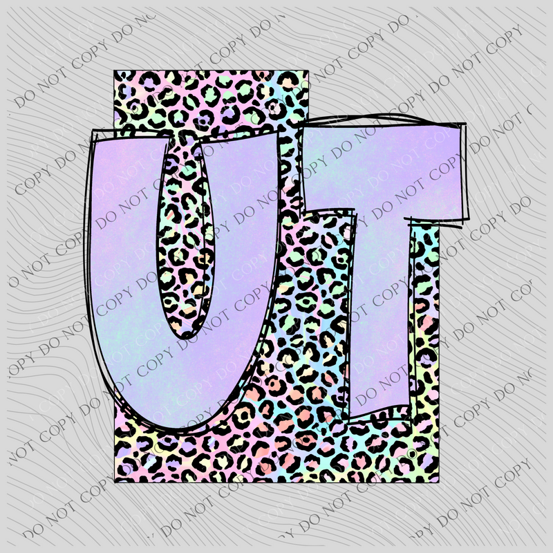 Utah Pastel Leopard State Digital Download, PNG