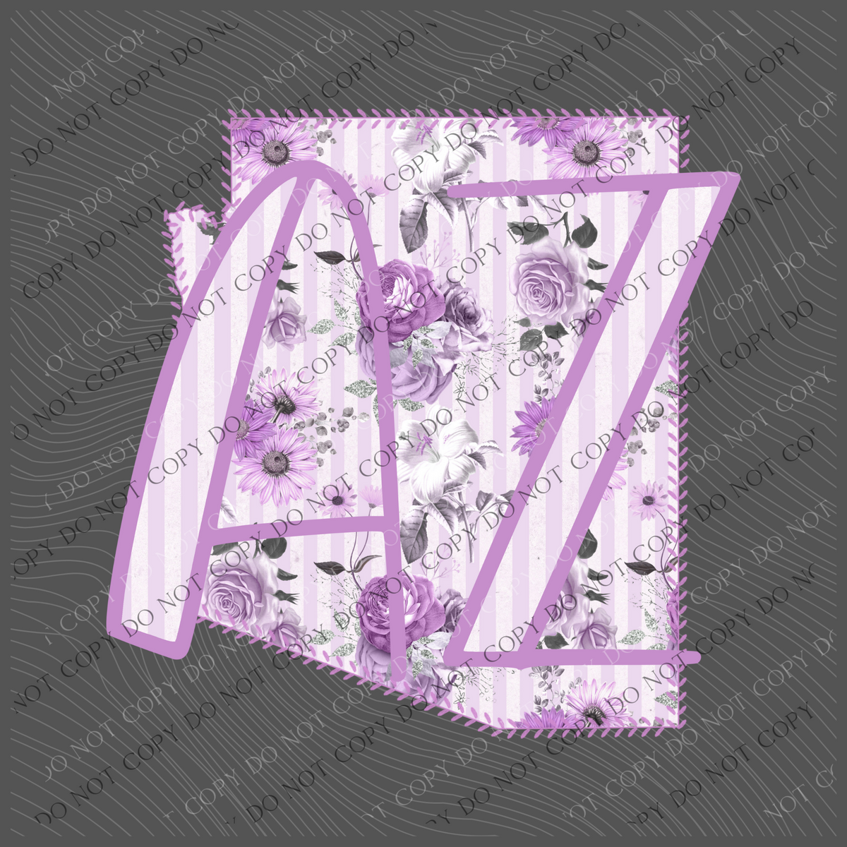Arizona AZ Purple Floral Stitch Spring Digital Design, PNG