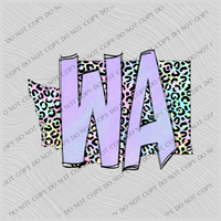 Washington Pastel Leopard State Digital Download, PNG