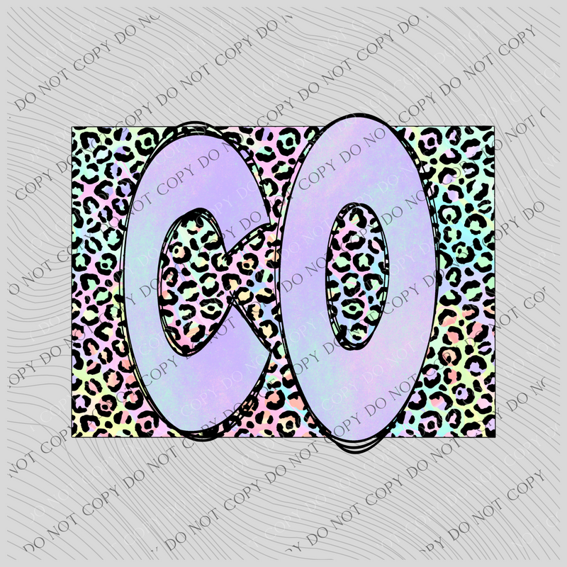 Colorado Pastel Leopard State Digital Download, PNG