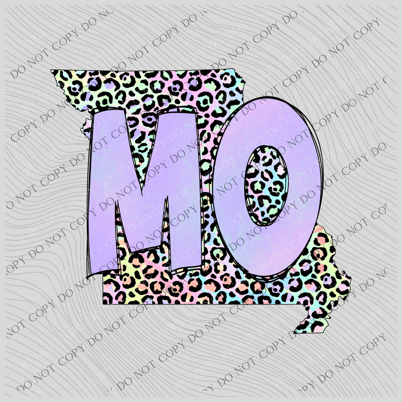 Missouri Pastel Leopard State Digital Download, PNG