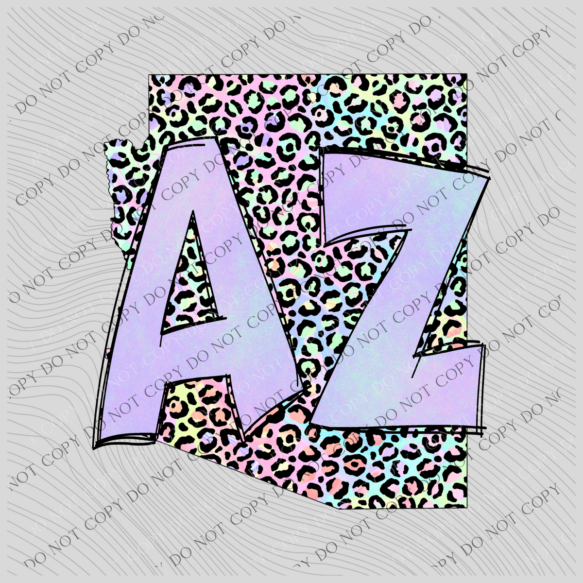 Arizona Pastel Leopard State Digital Download, PNG