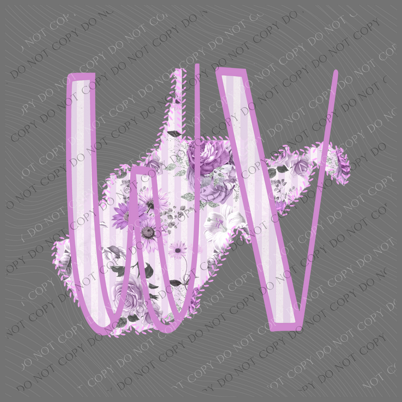 West Virginia WV Purple Floral Stitch Spring Digital Design, PNG