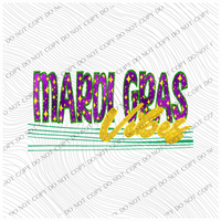 Mardi Gras Vibes Purple Yellow Green Foil & Glitter Digital Download, PNG