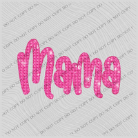 Mama Pink Diamond Glitter Bling Digital Design, PNG