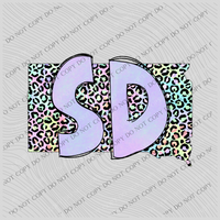 South Dakota Pastel Leopard State Digital Download, PNG
