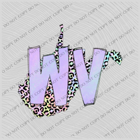 West Virginia Pastel Leopard State Digital Download, PNG