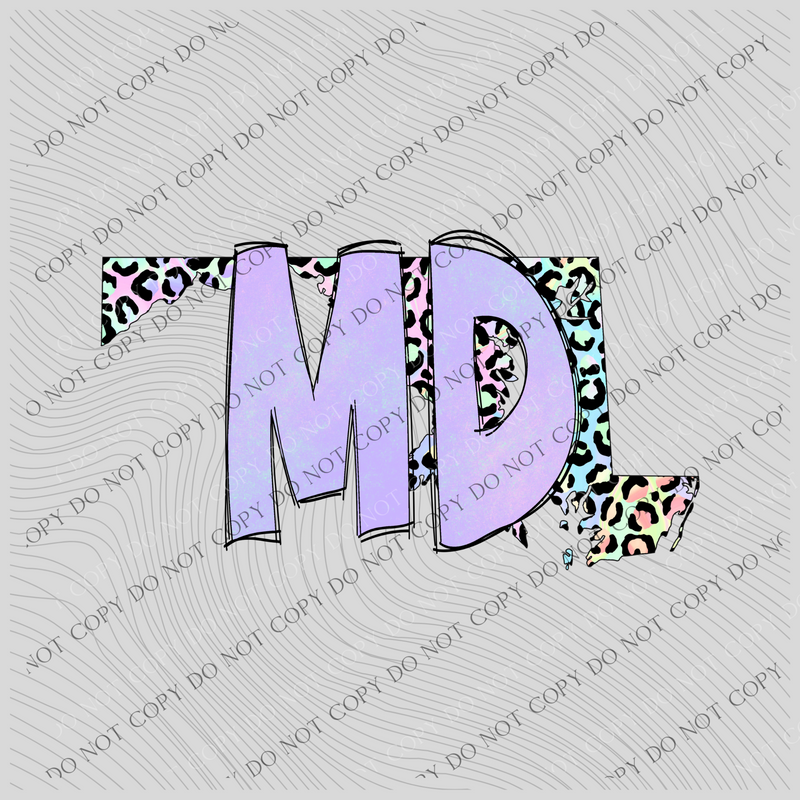 Maryland Pastel Leopard State Digital Download, PNG