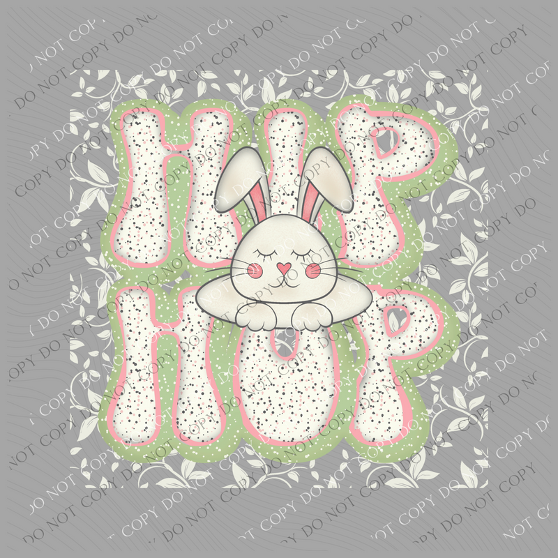 Hip Hop Bunny Speckled Floral Background Easter Digital Design, PNG