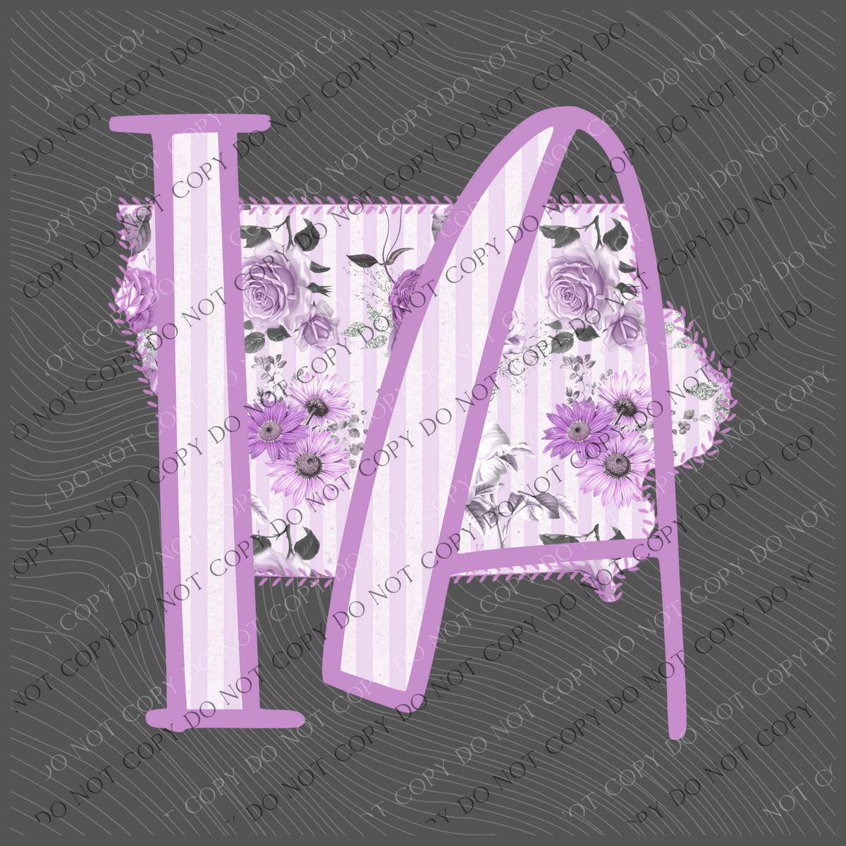 Iowa IA Purple Floral Stitch Spring Digital Design, PNG