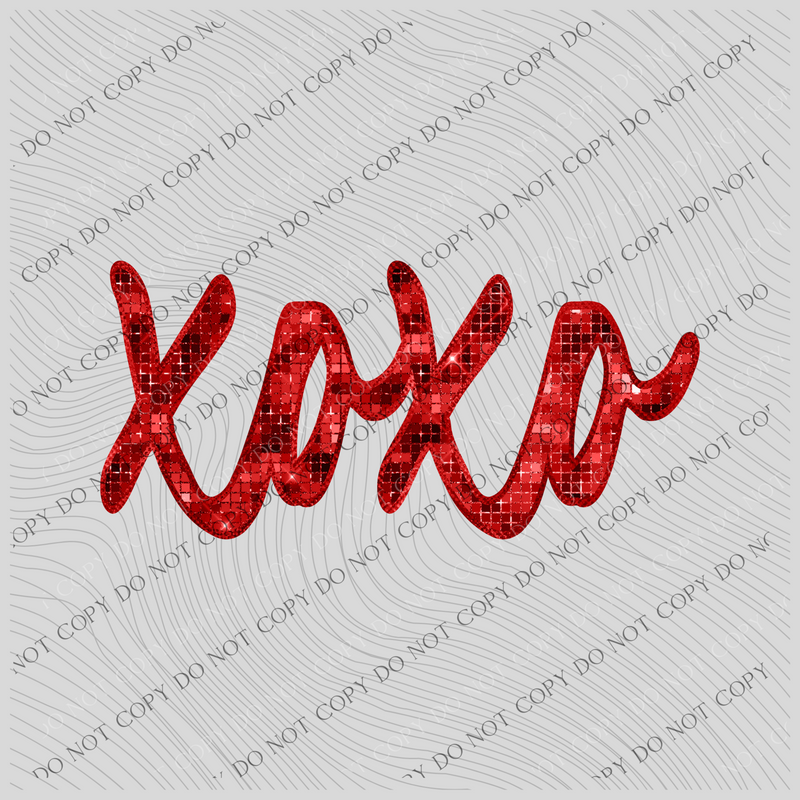 XOXO Red Bling Valentine Digital Design, PNG
